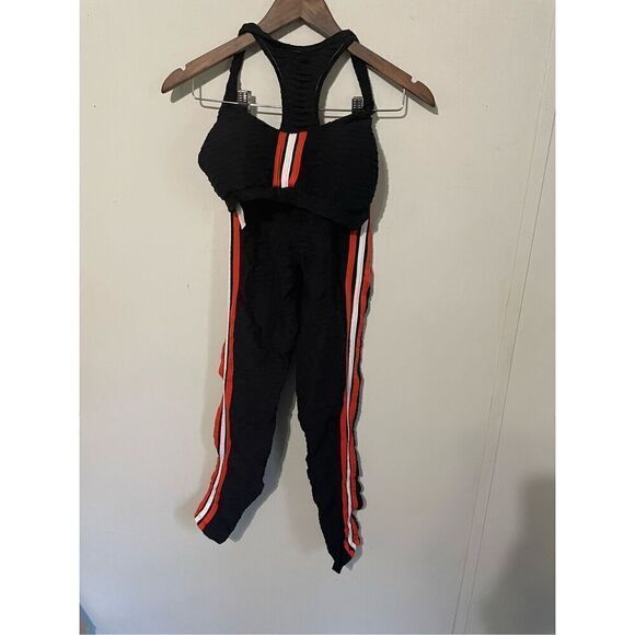 Brand New Be Fit Women’s One Size Black ST Diamanté Workout Outfit Set - Picture 1 of 9